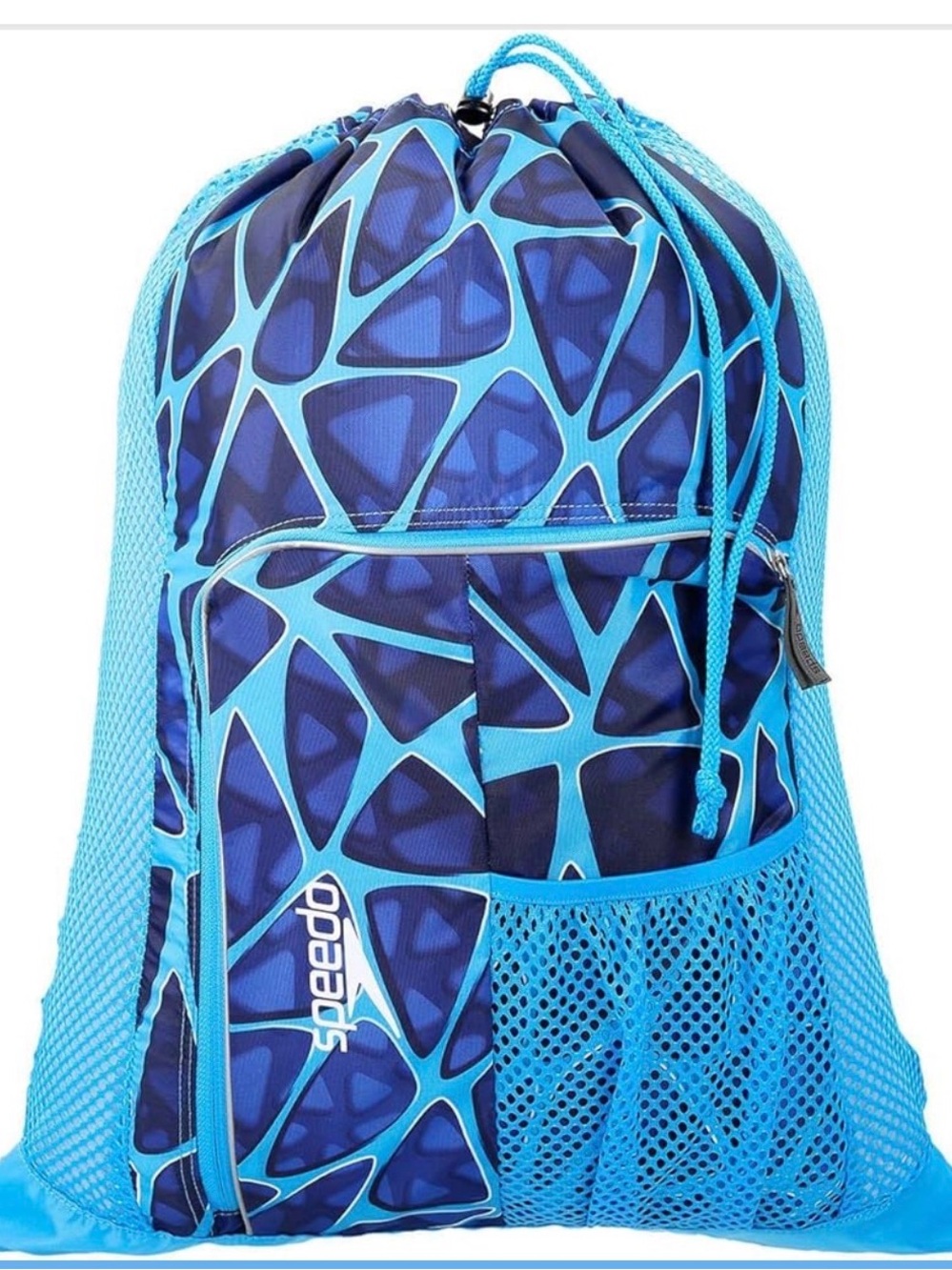 Speedo Blue Geometric Deluxe Vent Ventilator Mesh Drawstring Wet Bag Convertible